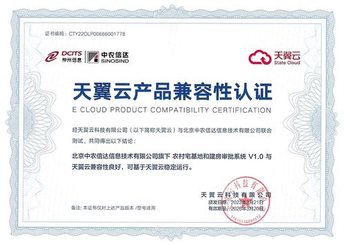 神州信息农村宅基地产品与天翼云完成兼容性认证 推动信息系统集成服务升级